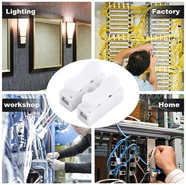 100PCS 2 Pins Cable Clamp Connectors Electrical Push Type Cable Connectors Quick Splice Lock Wire Terminal 220V 10A - Image 8