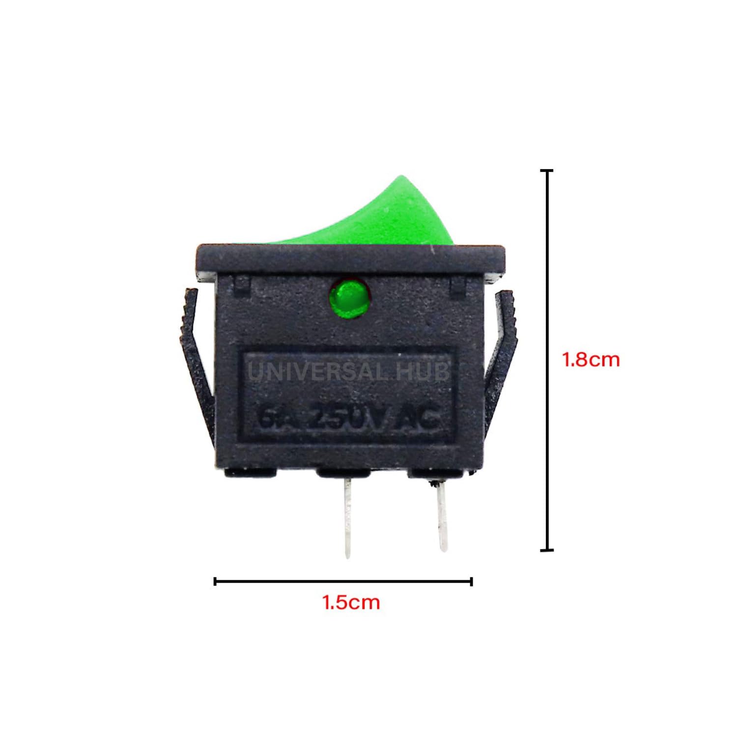 10PCS 2 Pin GREEN SPST On/Off Switch for Electronic Circuits, PCB Projects and Experiments - Image 2