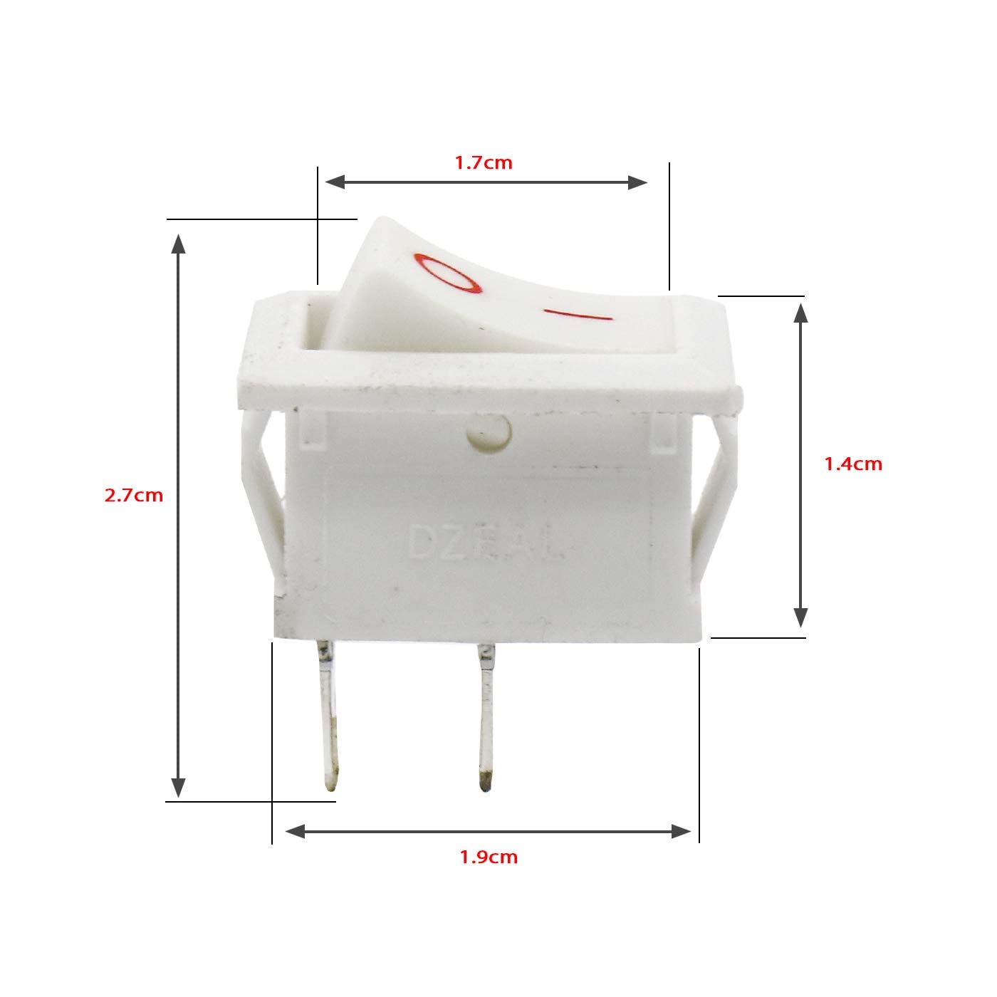 Small Mini Boat Snap-in 2-Pin WHITE Plastic On/Off Rocker Switch Button PACK OF 10 - Image 5