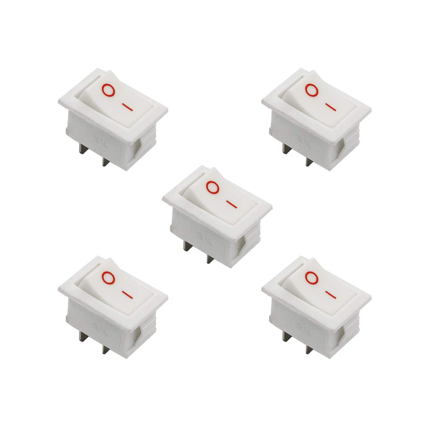 Small Mini Boat Snap-in 2-Pin WHITE Plastic On/Off Rocker Switch Button PACK OF 10 - Image 4