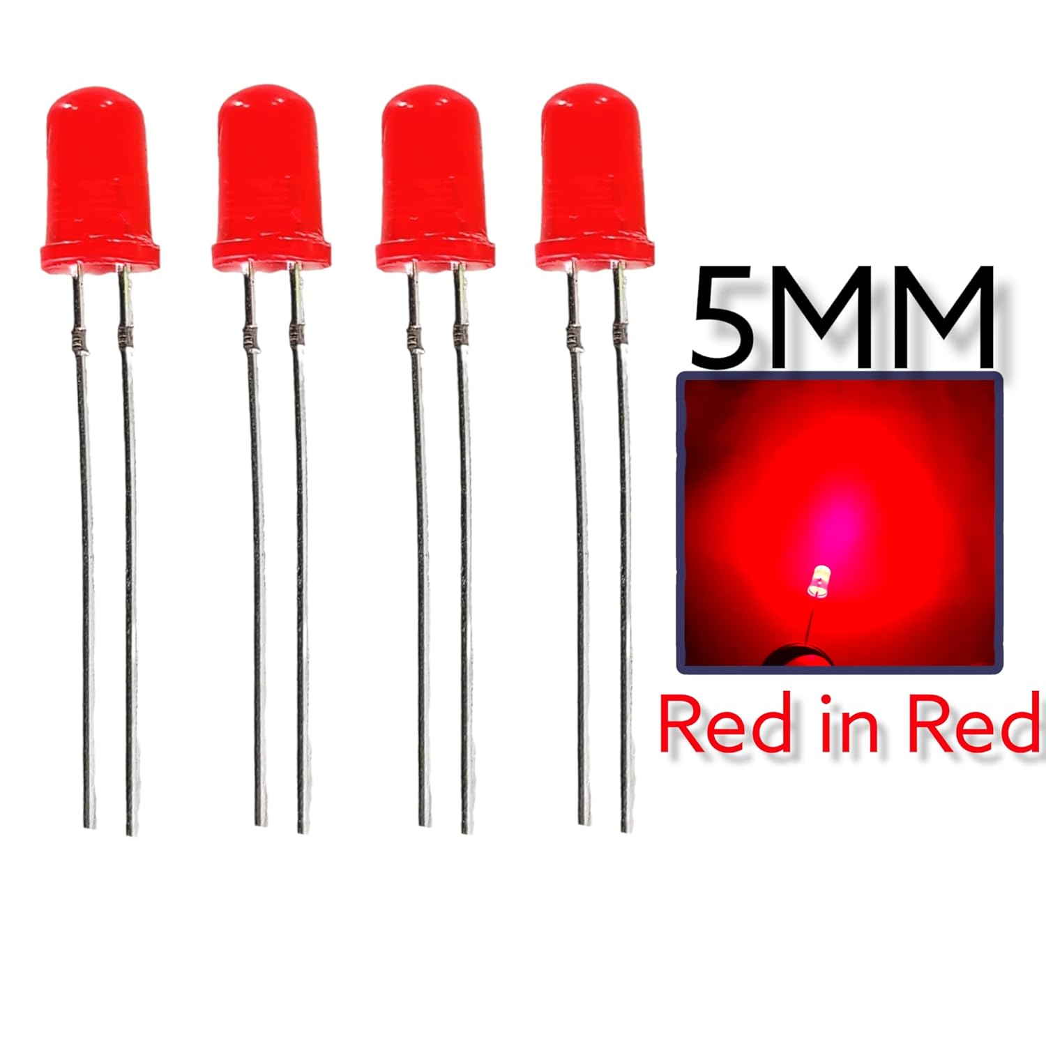 Combo of 80x40mm Rectangular Solar Panel with 2pcs Multicolor LEDs, 1pcs 2pin Switch, 1meter red 1 Meter Black Wire. - Image 2