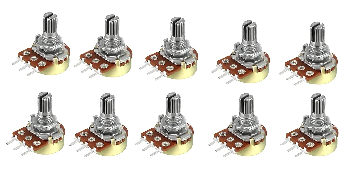 10Pcs 10K ohm potentiometer, single variable resistor (Round)
