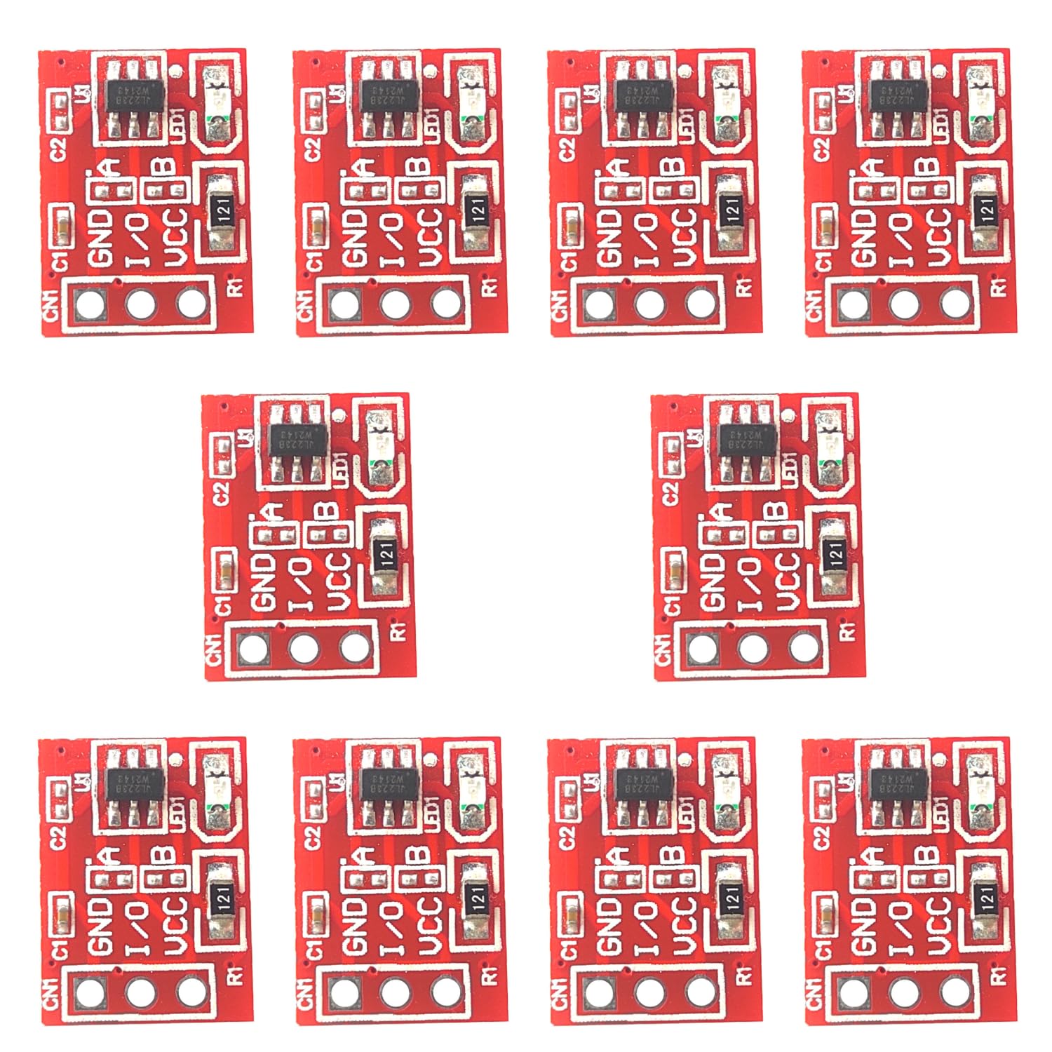 10PCS TTP223 Touch Key Switch Modules - Capacitive Touching Button Self-Locking/No-Locking Jog 2.5-5.5V