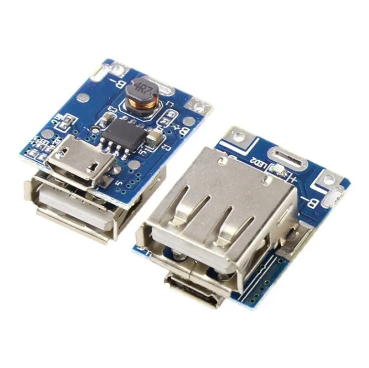 2PIECES 134N3P Micro USB Mini 5V Powerbank Module Lithium Battery Charging Board with Single Battery Indicator for Science Experiments, School Projects, and DIY Electronics