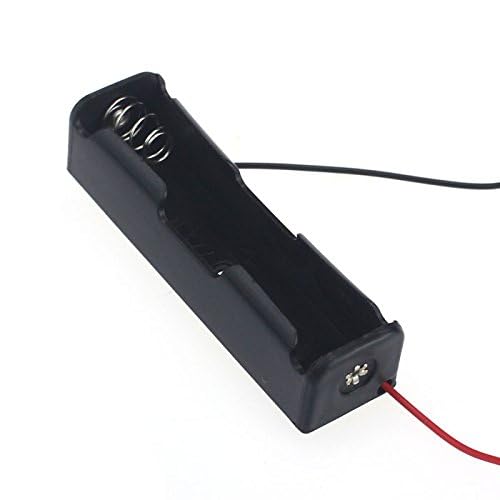 Universal Hub 18650 Battery Holder with Wire Leads, 3.7V Lithium Storage Case for DIY Robotics and LED Projects (Single -Slot)