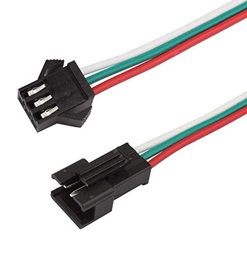 UNIVERSAL HUB 3 Pin Plug Male and Female Connector Adapter with Electrical Cable Wire for LED Light 20 PAIR