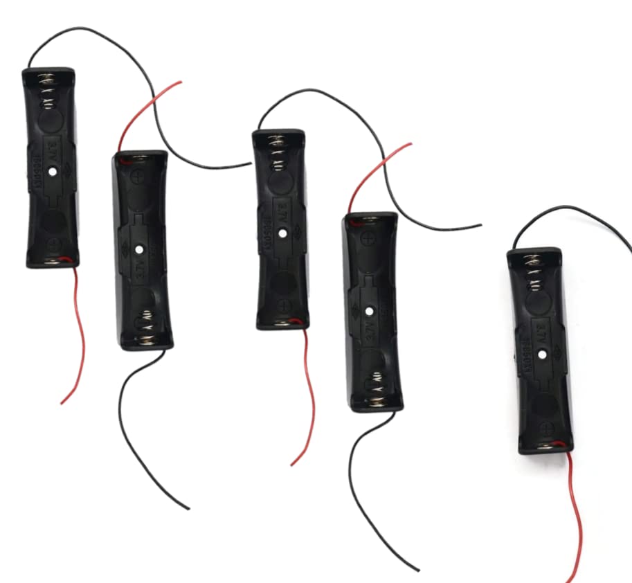 UNIVERSAL HUB 18650 Button Top Single Battery holder with Wire Leads for lithium battery PACK OF 5