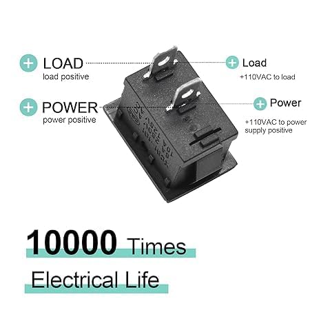 UNIVERSAL HUB 10PCS 2PIN BLACK ROCKER Switch For Electronic DIY Project And Science Experment Kit - Image 6