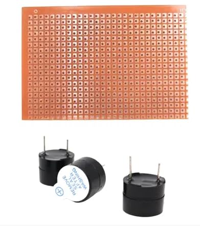 Universal Hub 7.5X5CM ZERO PCB AND 5V BUZZER 5PCS FOR DIY PROJECT