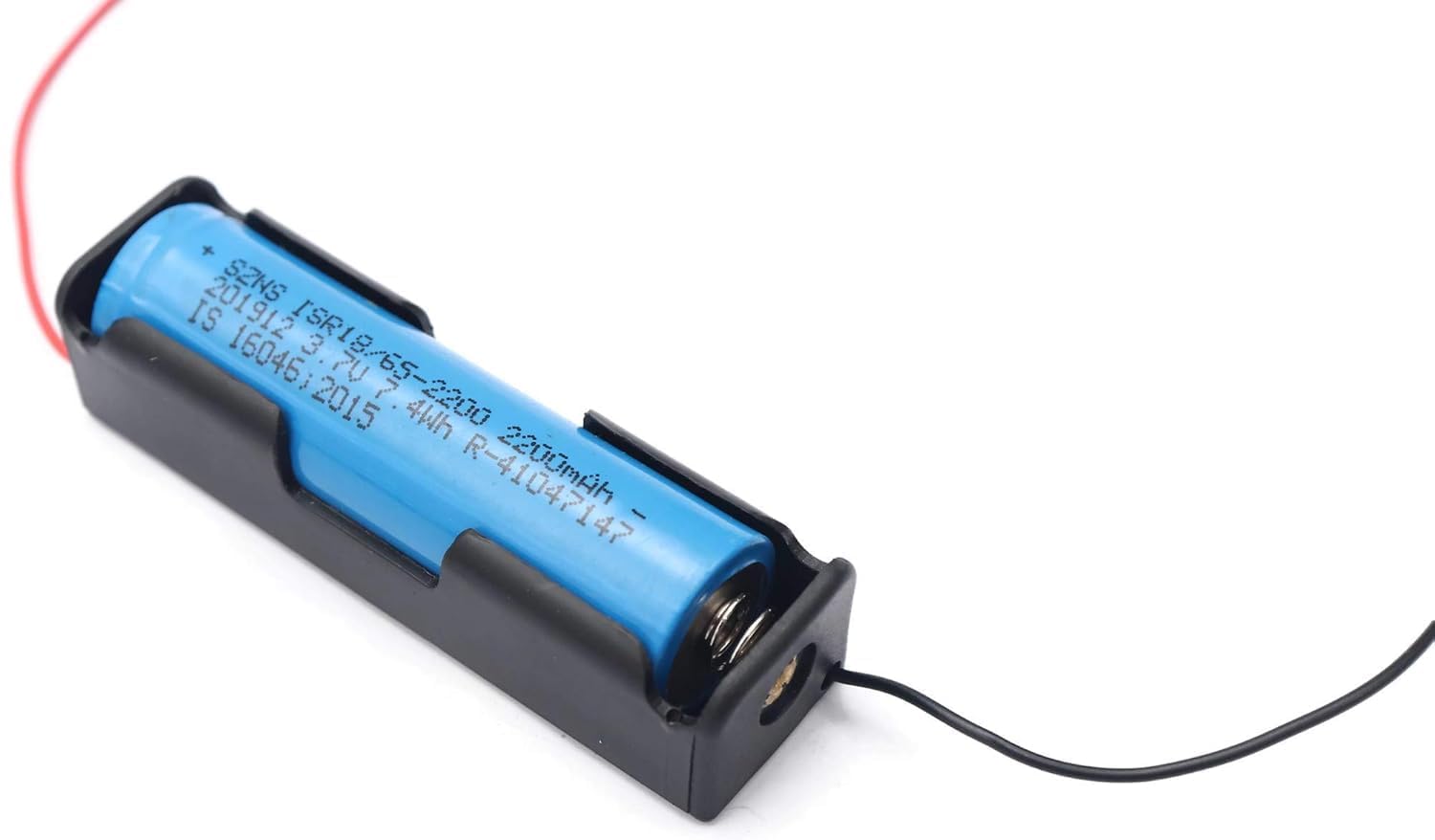 Universal Hub 18650 Battery Holder with Wire Leads, 3.7V Lithium Storage Case for DIY Robotics and LED Projects (Single -Slot) - Image 4