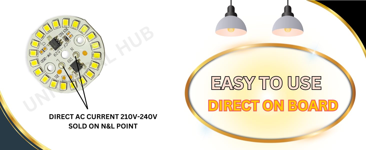 UNIVERSAL HUB 9w DOB Led Light High Brightness Direct On Board (Cool White) - Image 8