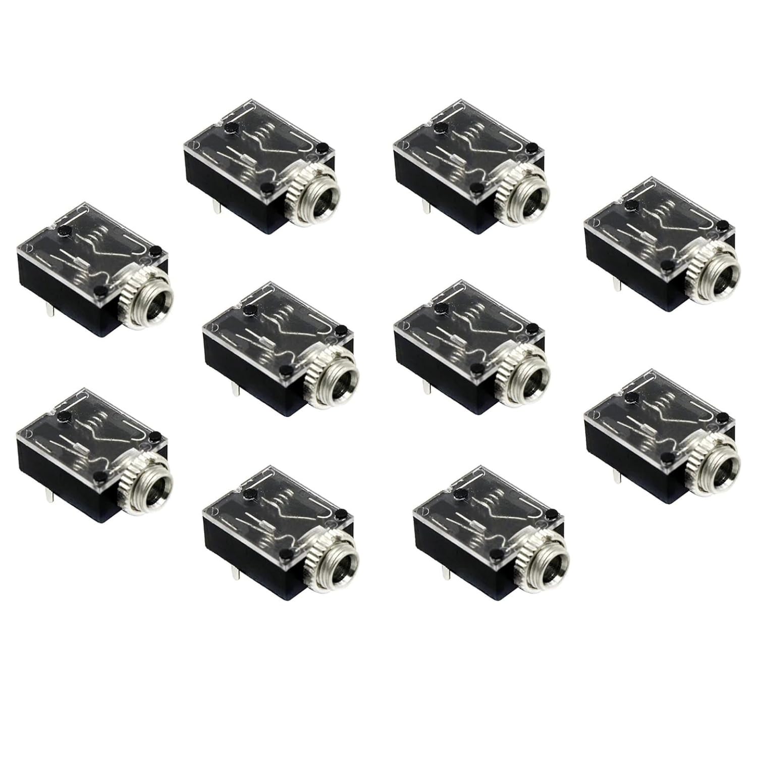 UNIVERSAL HUB 5Pin 3.5mm Stereo Audio Jack Socket PCB Panel Mount for Headphone With Nut PJ-324M (10)