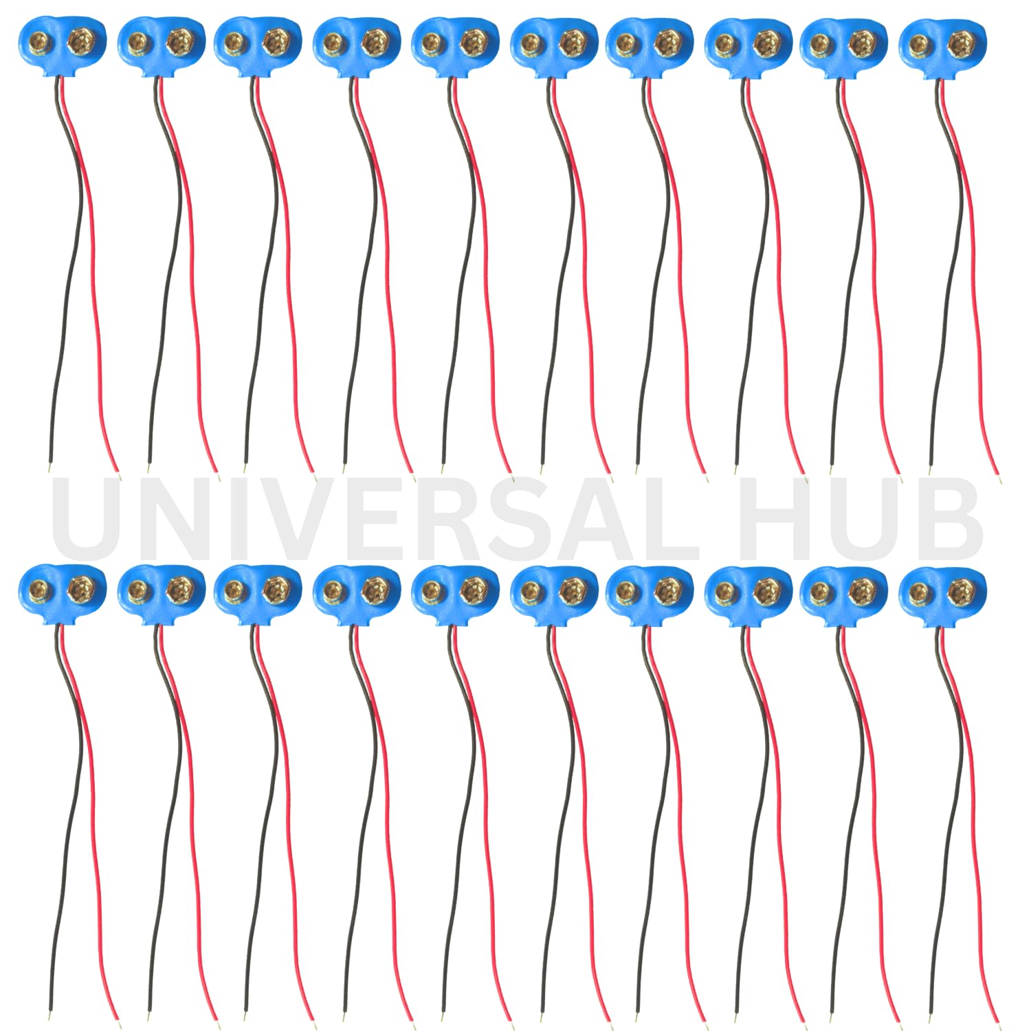 UNIVERSAL HUB Pack of 20 9V Battery Clip Connector