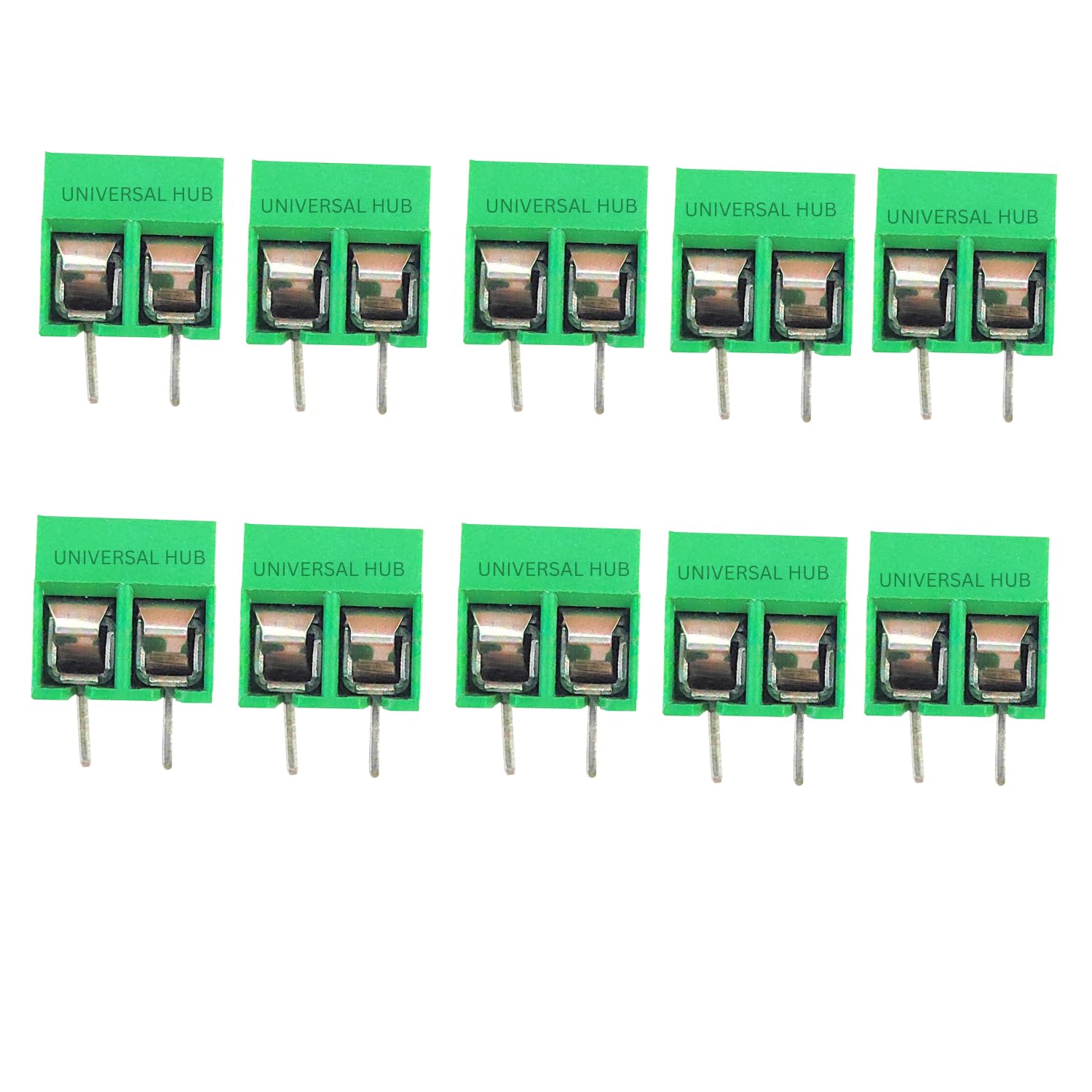 UNIVERSAL HUB 2PIN WIRE CONNECTOR 10PCS GREEN COLOR YX-126 Connector PCB Terminal Block AC 300V, 10A