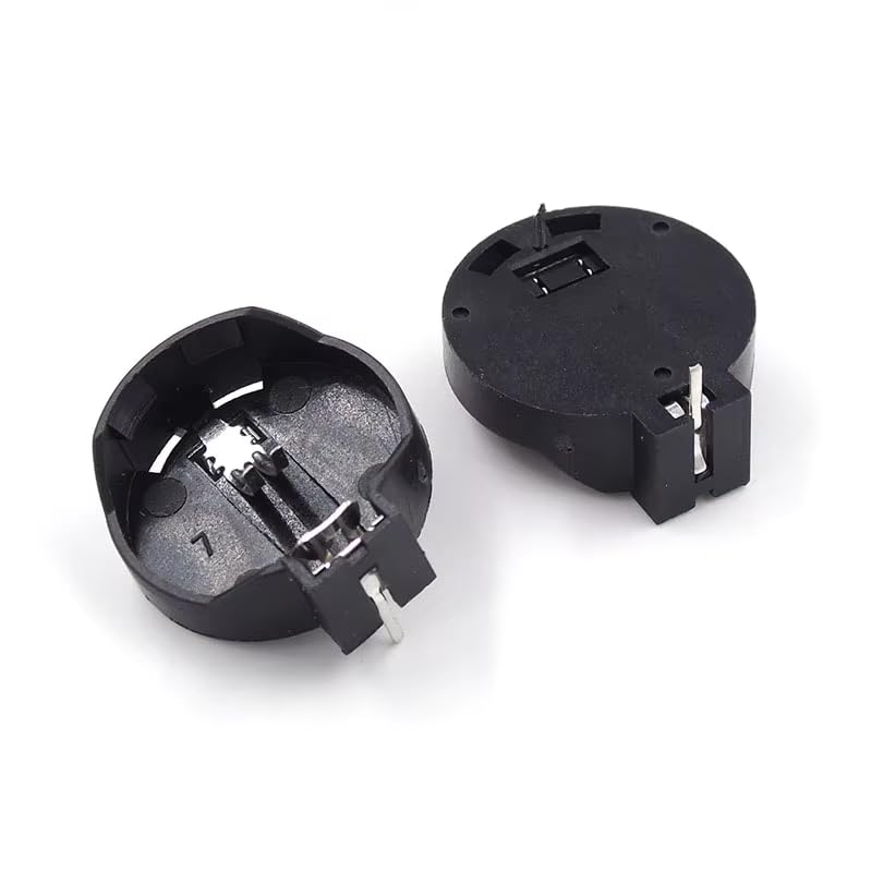 Universal Hub CR2032 Coin Cell Battery Holder, 3V Button Cell Socket Case, Black Plastic with Metal Contacts, Pack of 10 (5) - Image 2