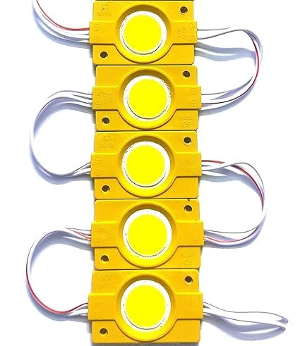 UNIVERSAL HUB Ultimate 12V LED Hobbyist Kit, 2.4W Coin and 2W Capsule Modules, Multicolour, for School Science Projects, Robotics and DIY Electronics (5, Yellow, Coin LED)