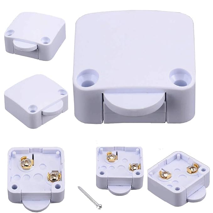 Universal Hub Automatic Wardrobe & Cabinet Door Switch ? Push-On/Off Lighting Control for Closet & Furniture Lamps White 1Pcs - Image 2