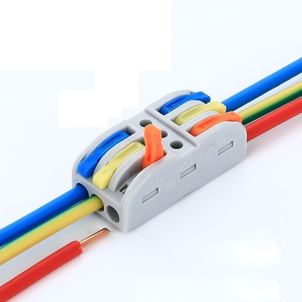 Universal Hub 5 Pieces 3 In 3 Out Compact Wire Connectors with Lever, Quick Push-in Terminal Block, Cable Conductor Clamp for Electrical Splicing, - Image 7