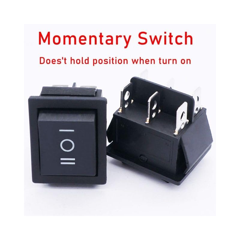 Universal Hub 2Pcs Black Heavy Duty Rocker Switch - 6 Pin DPDT (ON-Off-ON) 3-Position, 16A 250VAC / 20A 125VAC Waterproof Power Switch for Car, Boat, Truck, and DIY Projects - Image 3
