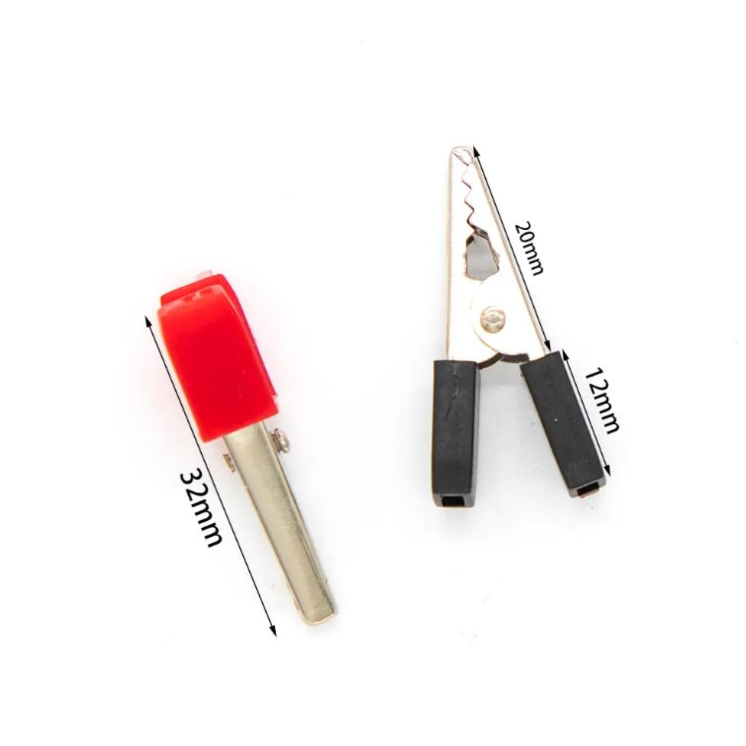 Universal Hub 20 Pair 34mm Crocodile Alligator Clips (Pair - Red & Black) | Insulated Testing Clamps for DIY Robotics & Electronics Projects - Image 2