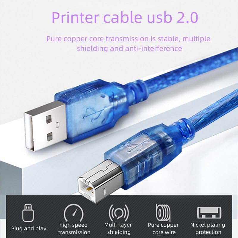 UNIVERSAL HUB USB Cable A- B for Uno and mega for Personal Computer, Printer, Server, Scanner 30cm (Blue) - Image 4