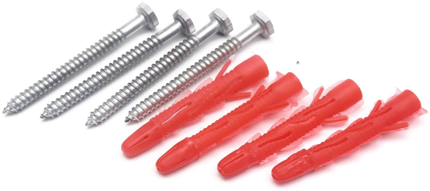 Universal Hub 20 Pair Drywall Anchor and Screw Kit Ribbed Anchors for Household Wall and Self-Tapping Screws Wall Hanging and Mounting in Home & Office