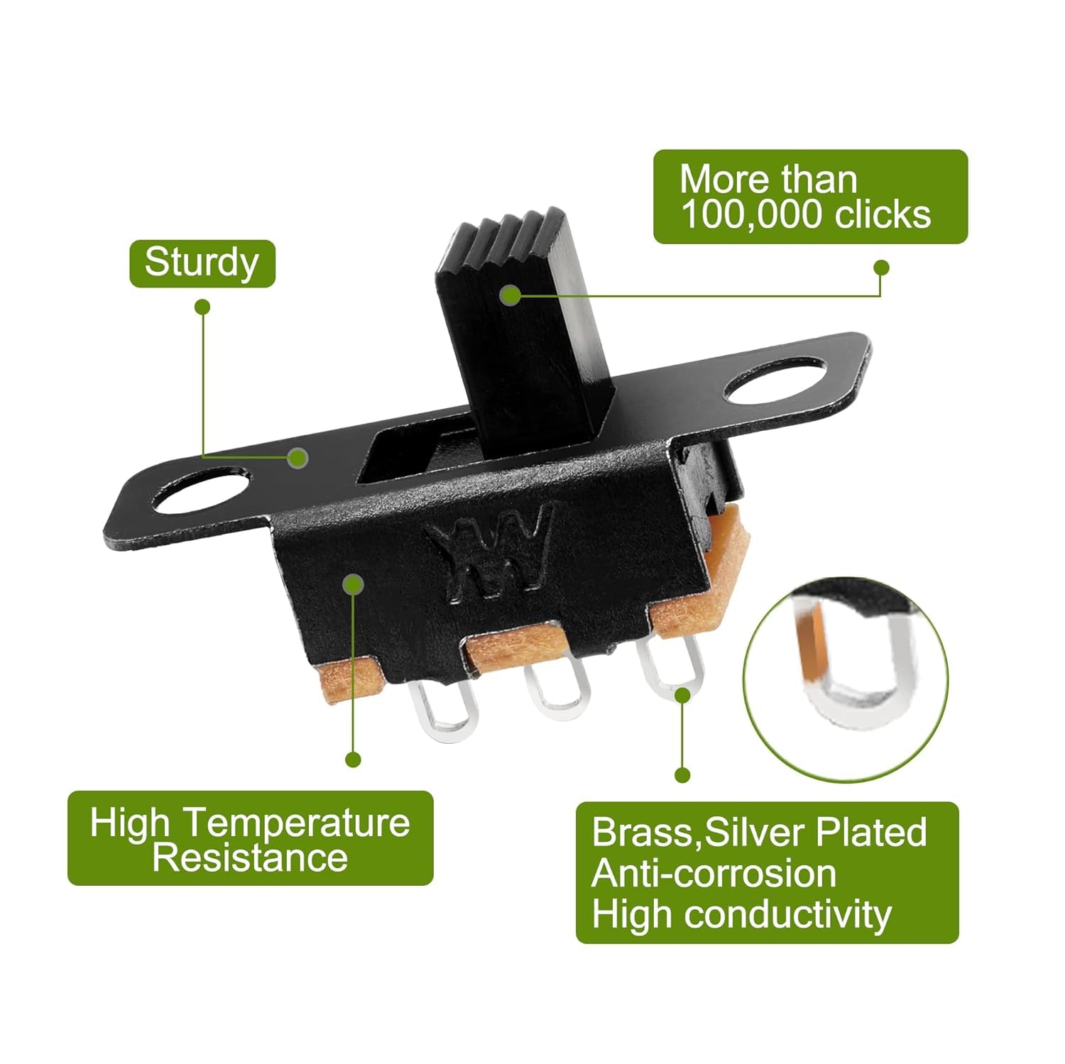 Universal Hub 3 Pin On/On/Off Self Lock Tactile Switch, 1A 30V (100, RED) - Image 2