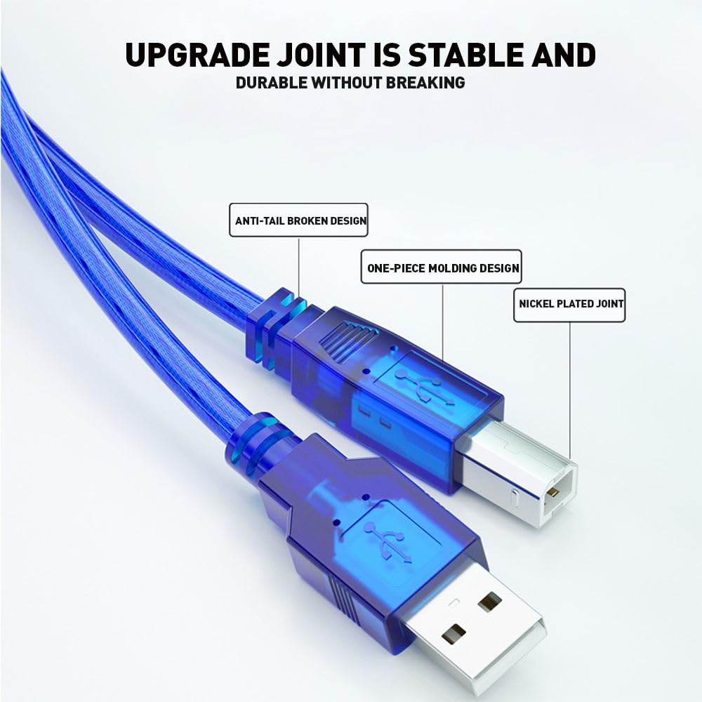 UNIVERSAL HUB USB Cable A- B for Uno and mega for Personal Computer, Printer, Server, Scanner 30cm (Blue) - Image 2