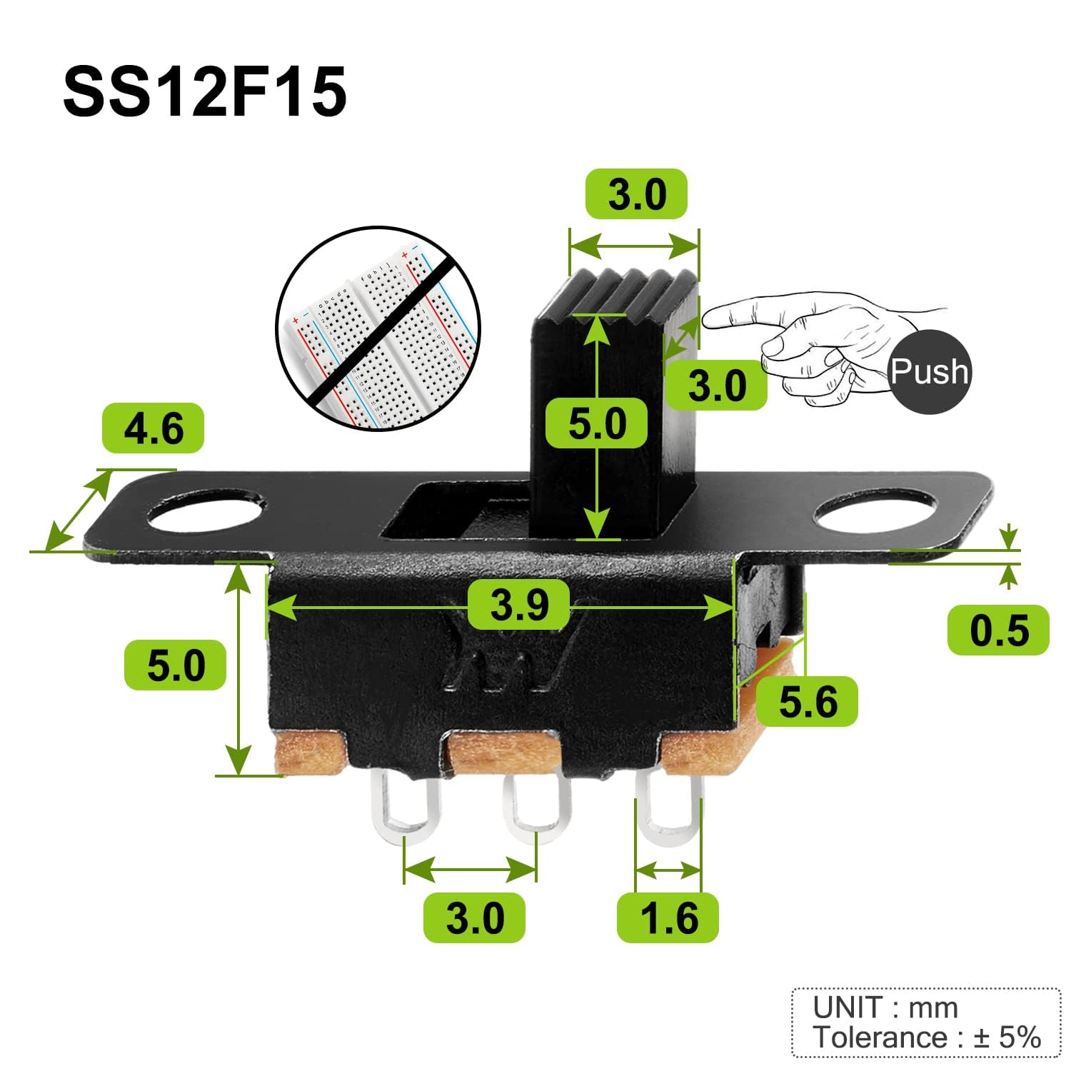 Universal Hub 3 Pin On/On/Off Self Lock Tactile Switch, 1A 30V (100, RED) - Image 5