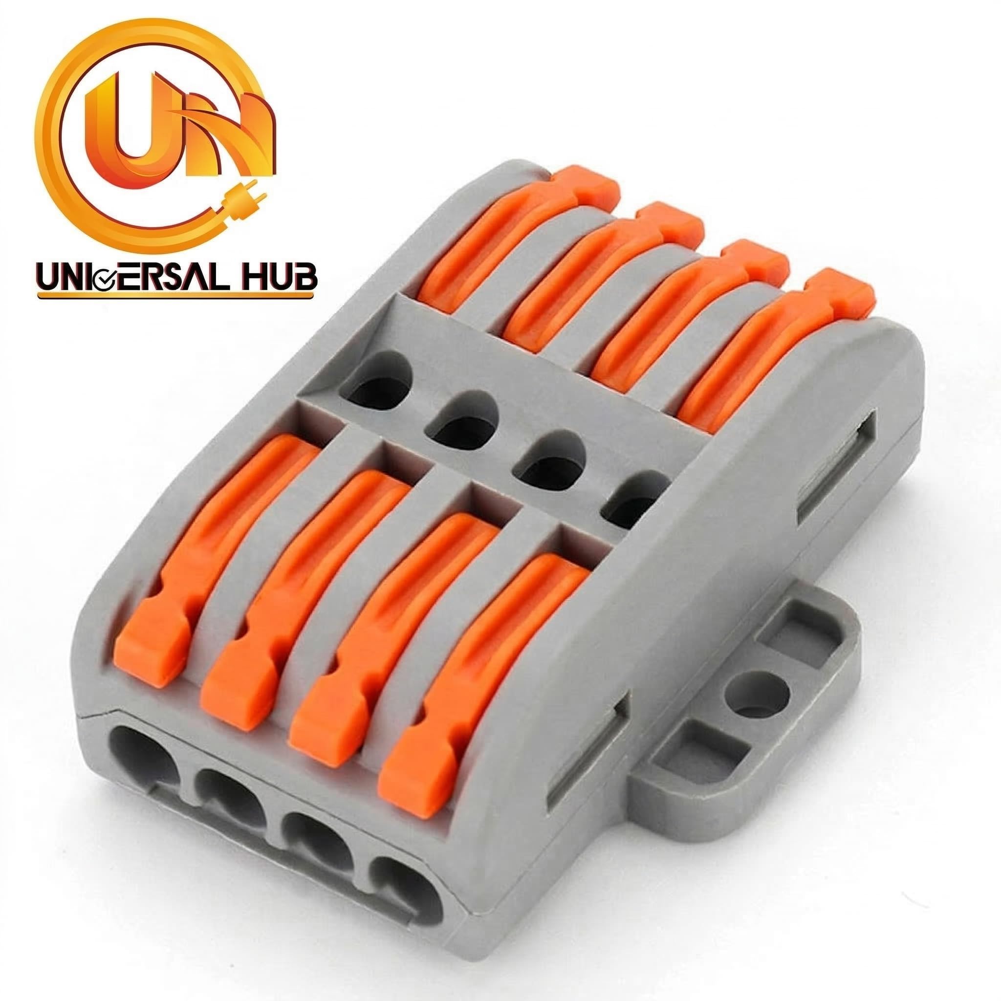 Universal Hub LT-223 4-in-4-out Lever Wire Connector (Splicing Kit) Push-in Lock Terminal Block - Image 4