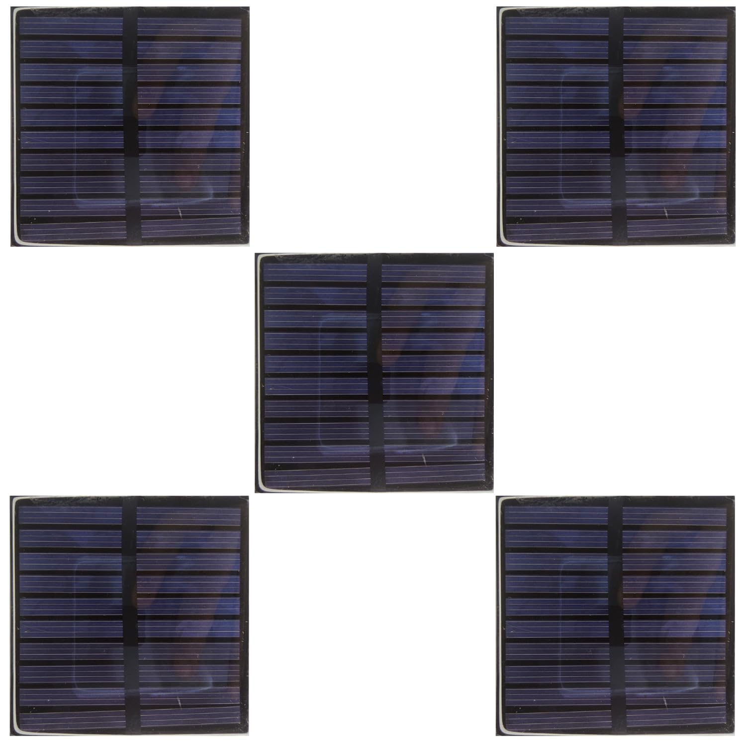 Universal Hub 10Pcs 70mm x 70mm Polycrystalline Mini Solar Panel, 6V 100mAh 0.5W, Square Shape, for DIY Projects