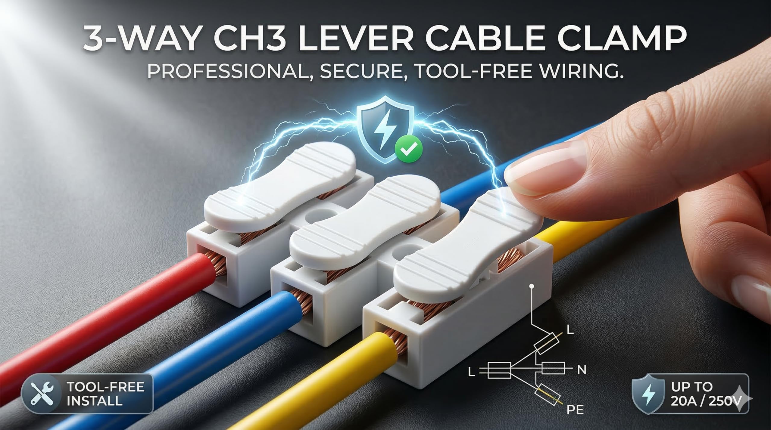 Universal Hub 50PCS 3 Way Electrical Quick Push Cable Connector ? High Pressure Resistant Splice Lock Wire Terminals Push Connector - Image 5