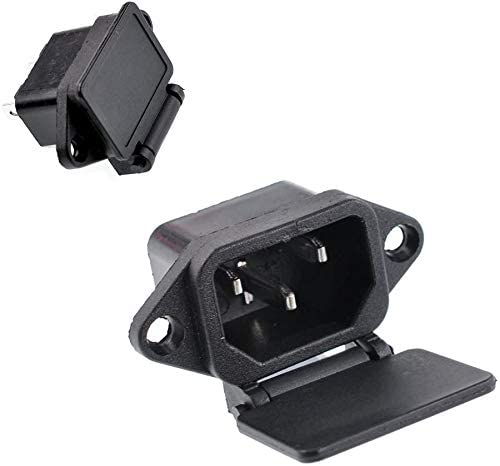 UNIVERSAL HUB 5PCS IEC 320 C14 Male Panel Mount Socket, 3-Pin, AC 250V 10A,for Desktop PC, PDU, 3D Printer, CNC Machine,