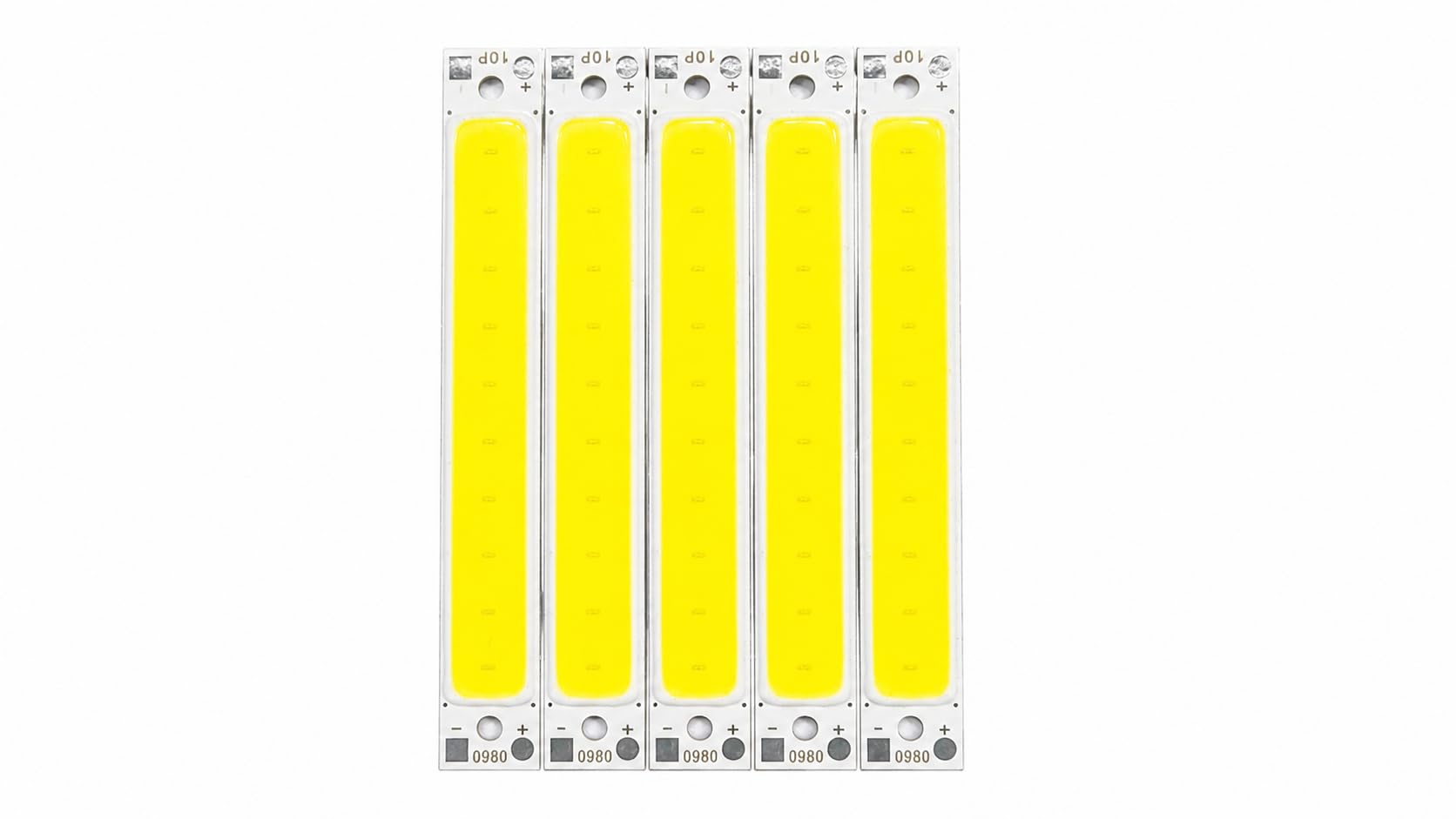 Universal Hub Pack of 5 COB LED Strip Module, 3V-4V DC, 60mm x 8mm, Ultra Bright White