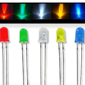 Universal Hub 0.5 Watt Super Bright White Transparent LED 8mm 3V DC 2 Pin Light Emitting Diode (White) Multipurpose, For Science Projects DIY Hobby Kit (Pack of  Pieces )