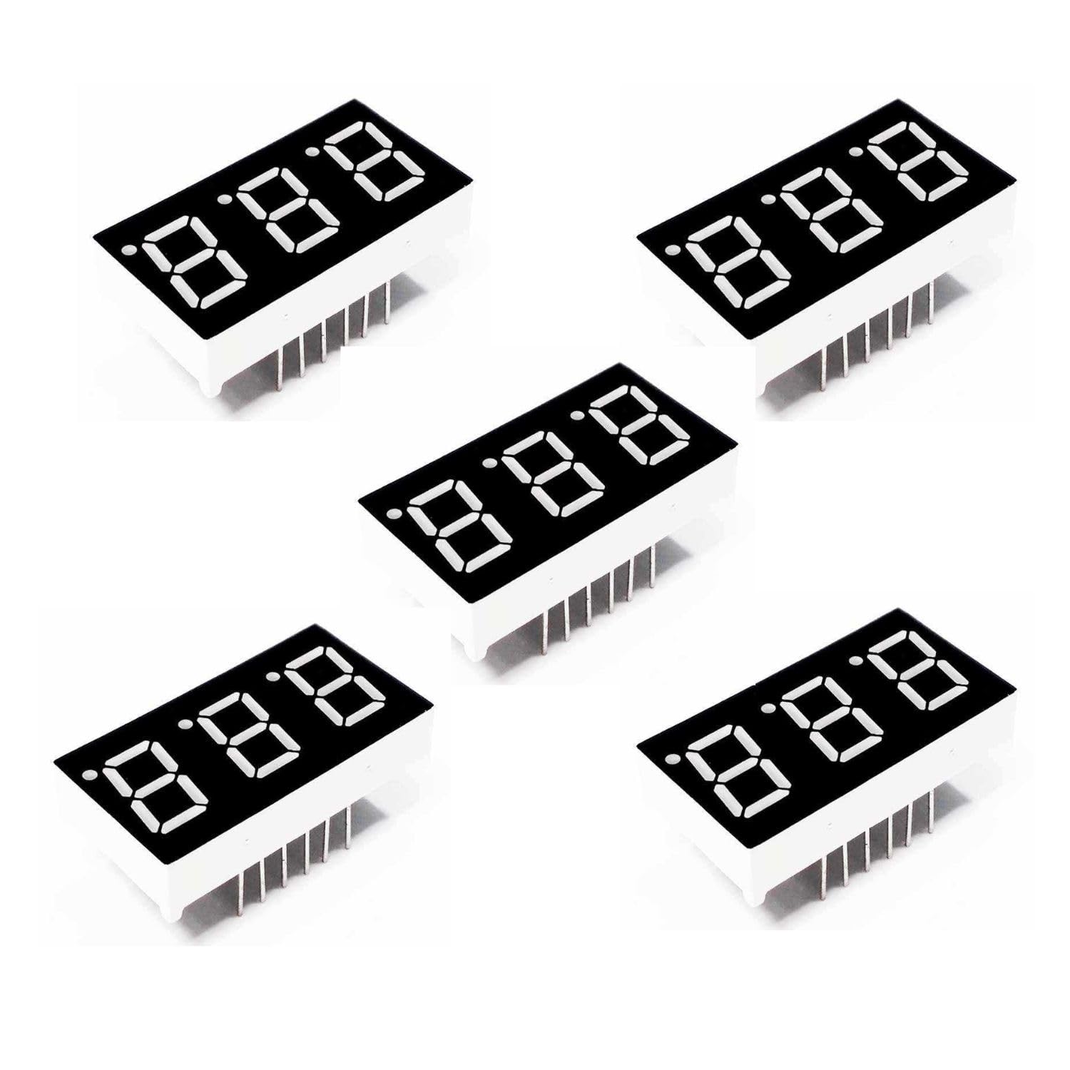 Universal Hub 5Pcs 0.56 inch 3 Digit 7 Segment Red LED Display CA 11 Pin