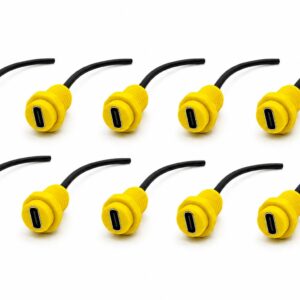 UNIVERSAL HUB 10Pcs USB Type-C Female Panel Mount Socket Connector with Wire for Electronic Circuits & DIY Projects