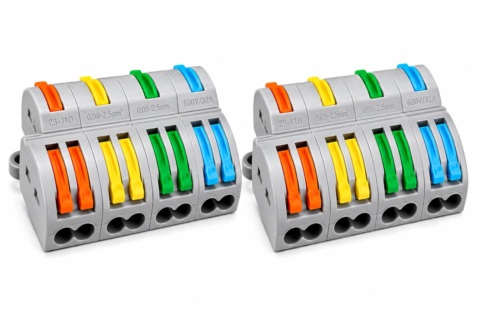 5Pcs 4 in 8 Out Push Lever Wire Connector, Universal Electrical Splicing - Image 3