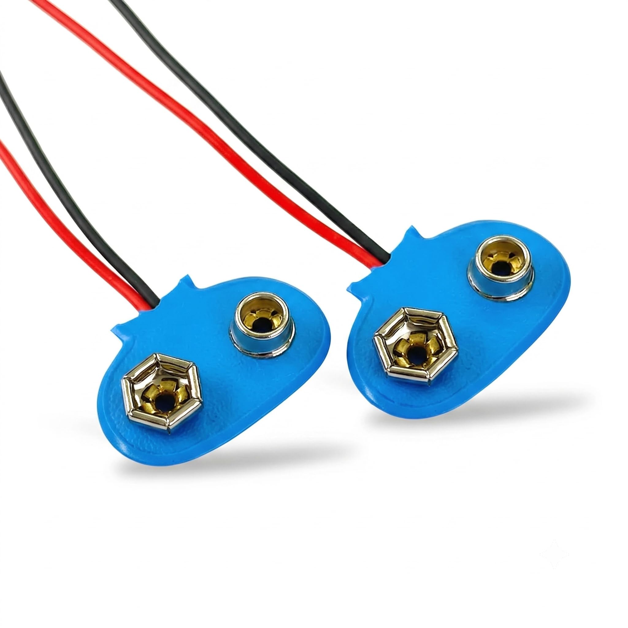 2-Pack 9V Battery & Holder Set - HIW 9 Volt Batteries + Enclosed Case with Wire Leads for DIY Projects