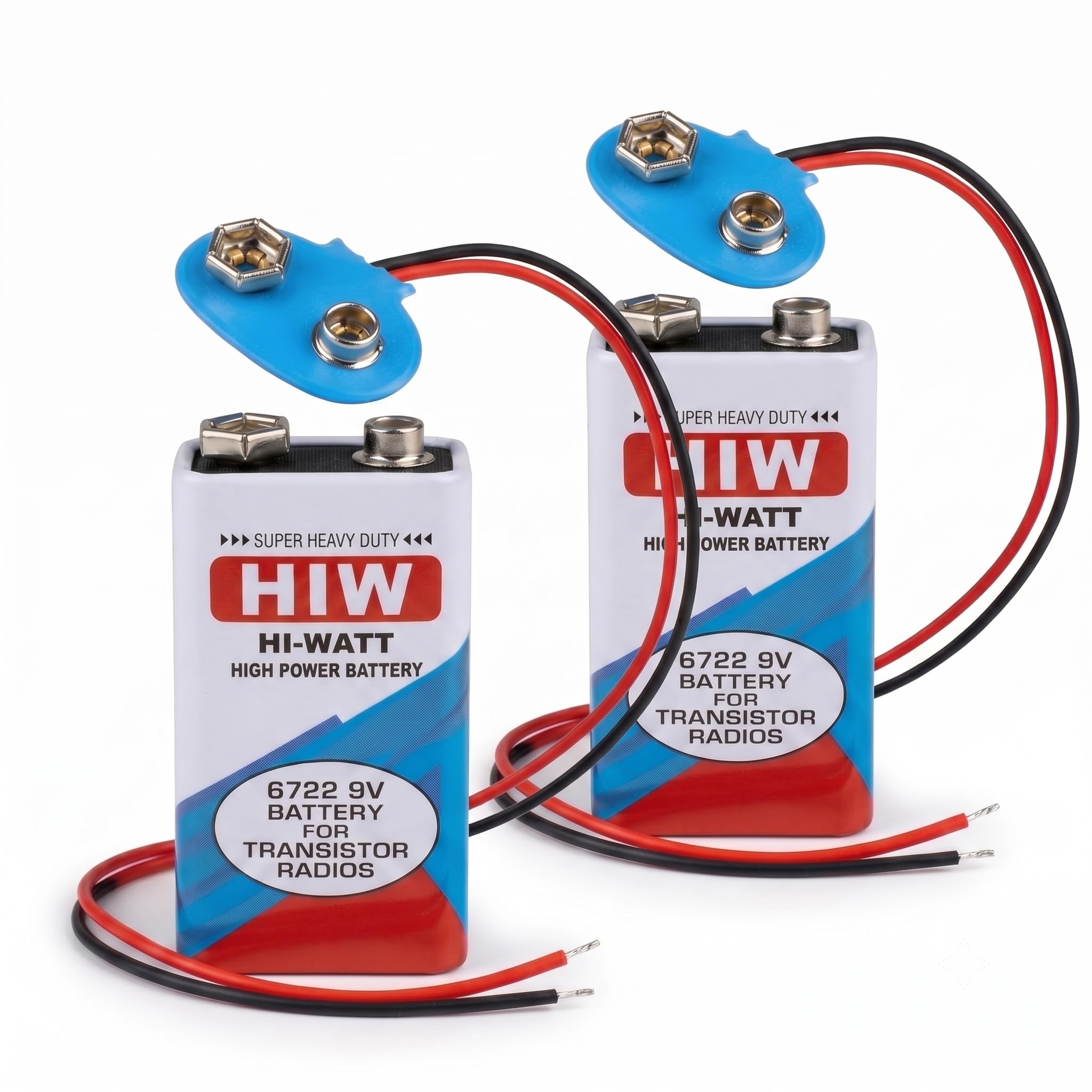 UNIVERSAL HUB COMBO OF 9V BATTERY, BATTERY HOLDER, CLIP, (2, 9V-BATTERY+CLIP-SET)