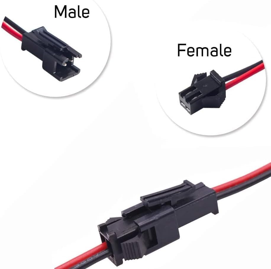 UNIVERSAL HUB 5pair 22 AWG JST SM 2 Pin Plug Male and Female Connector Adapter with 115 mm Electrical Cable Wire for LED Light - Image 7