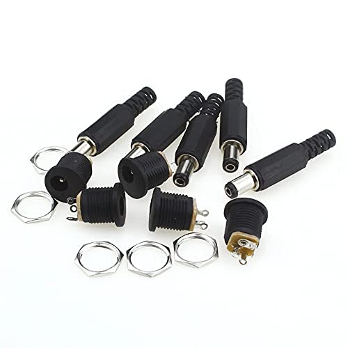 Universal Hub 5 Pairs Solderless 5.5 x 2.1mm DC Power Jack & Plug Set, Screw Terminal Panel Mount Connector for 12V CCTV & DIY Electronics - Image 5