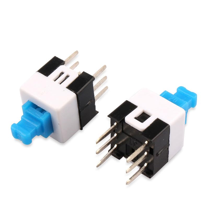 Universal Hub 10PCS 6-Pin DPDT Latching Tactile Push Button Switch, 7x7mm, Self-Lock, 30V DC 0.1A, for PCB Electronics - Image 8