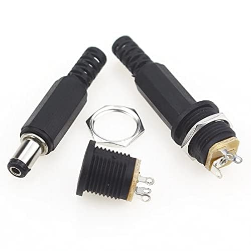 Universal Hub 5 Pairs Solderless 5.5 x 2.1mm DC Power Jack & Plug Set, Screw Terminal Panel Mount Connector for 12V CCTV & DIY Electronics - Image 6