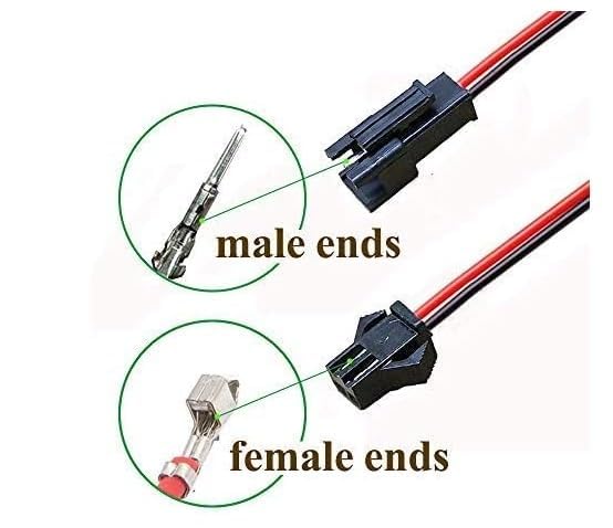 UNIVERSAL HUB 5pair 22 AWG JST SM 2 Pin Plug Male and Female Connector Adapter with 115 mm Electrical Cable Wire for LED Light - Image 6