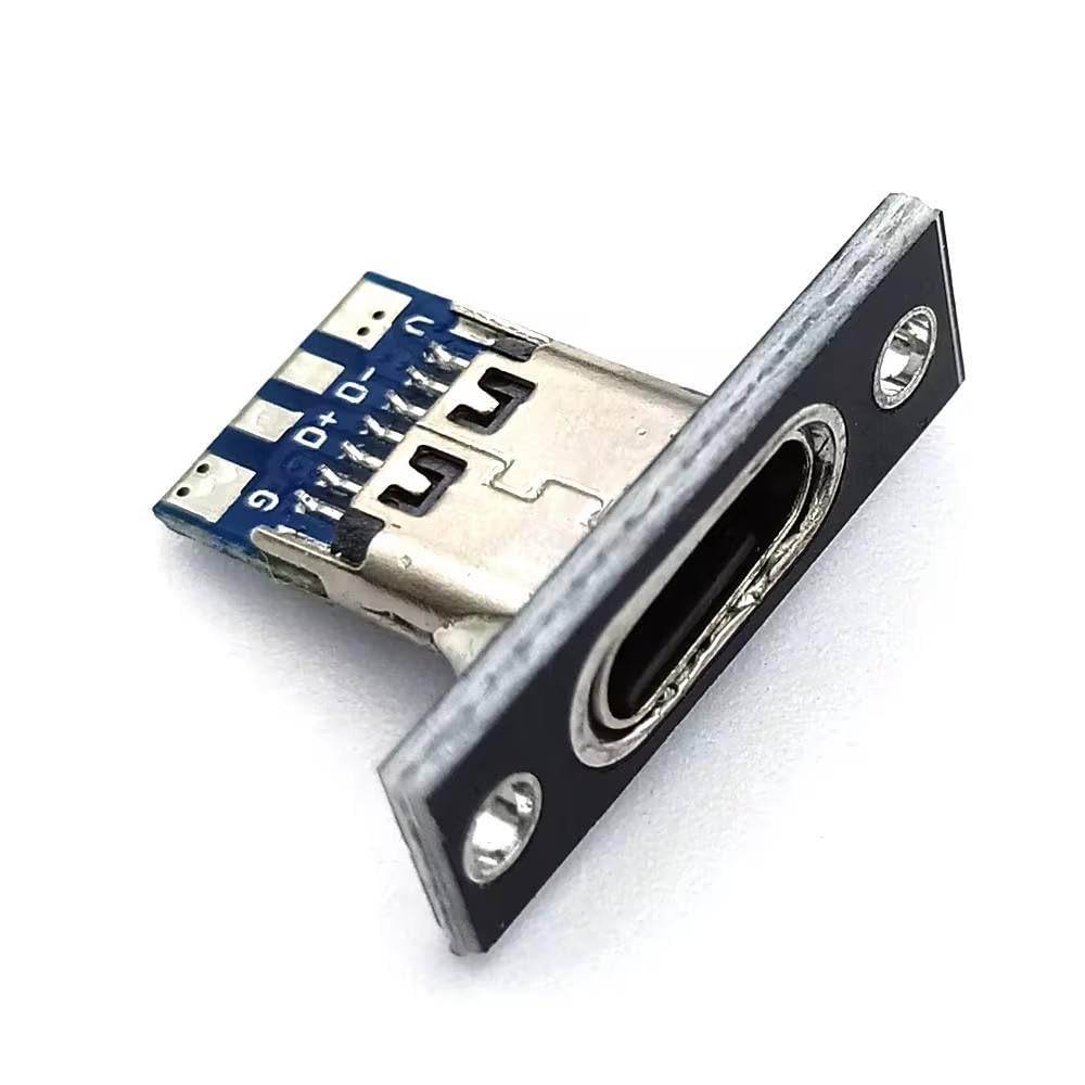 Universal Hub USB 1PCS 3.1 Type-C 4 Pin Female Connector, Panel Mount, Red and Black, Data and Charging Port - Image 6