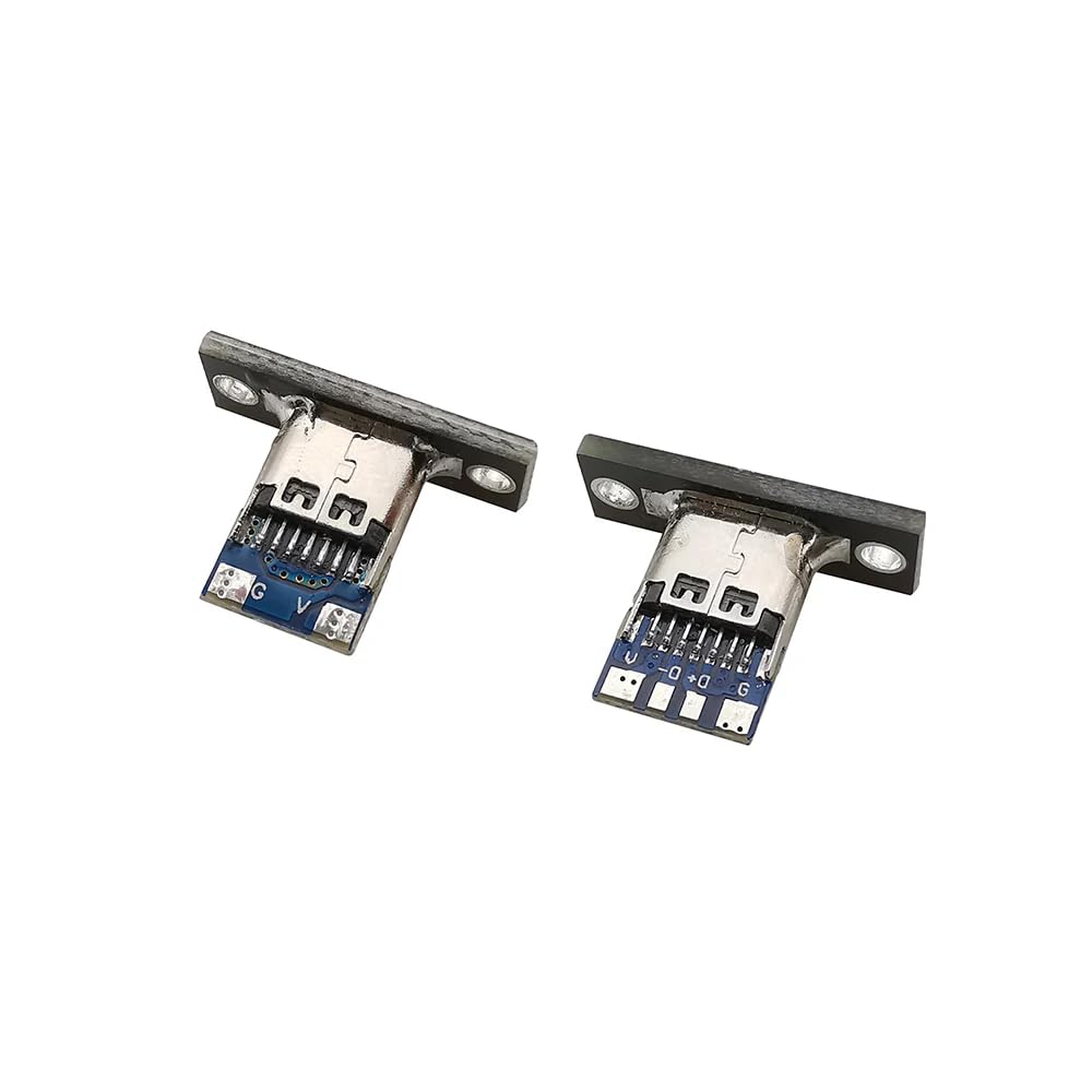 Universal Hub USB 1PCS 3.1 Type-C 4 Pin Female Connector, Panel Mount, Red and Black, Data and Charging Port - Image 3