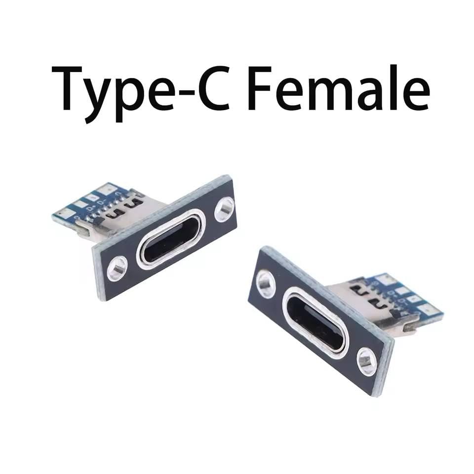 Universal Hub USB 1PCS 3.1 Type-C 4 Pin Female Connector, Panel Mount, Red and Black, Data and Charging Port - Image 4