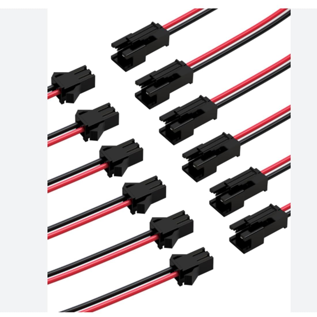 UNIVERSAL HUB 5pair 22 AWG JST SM 2 Pin Plug Male and Female Connector Adapter with 115 mm Electrical Cable Wire for LED Light - Image 3