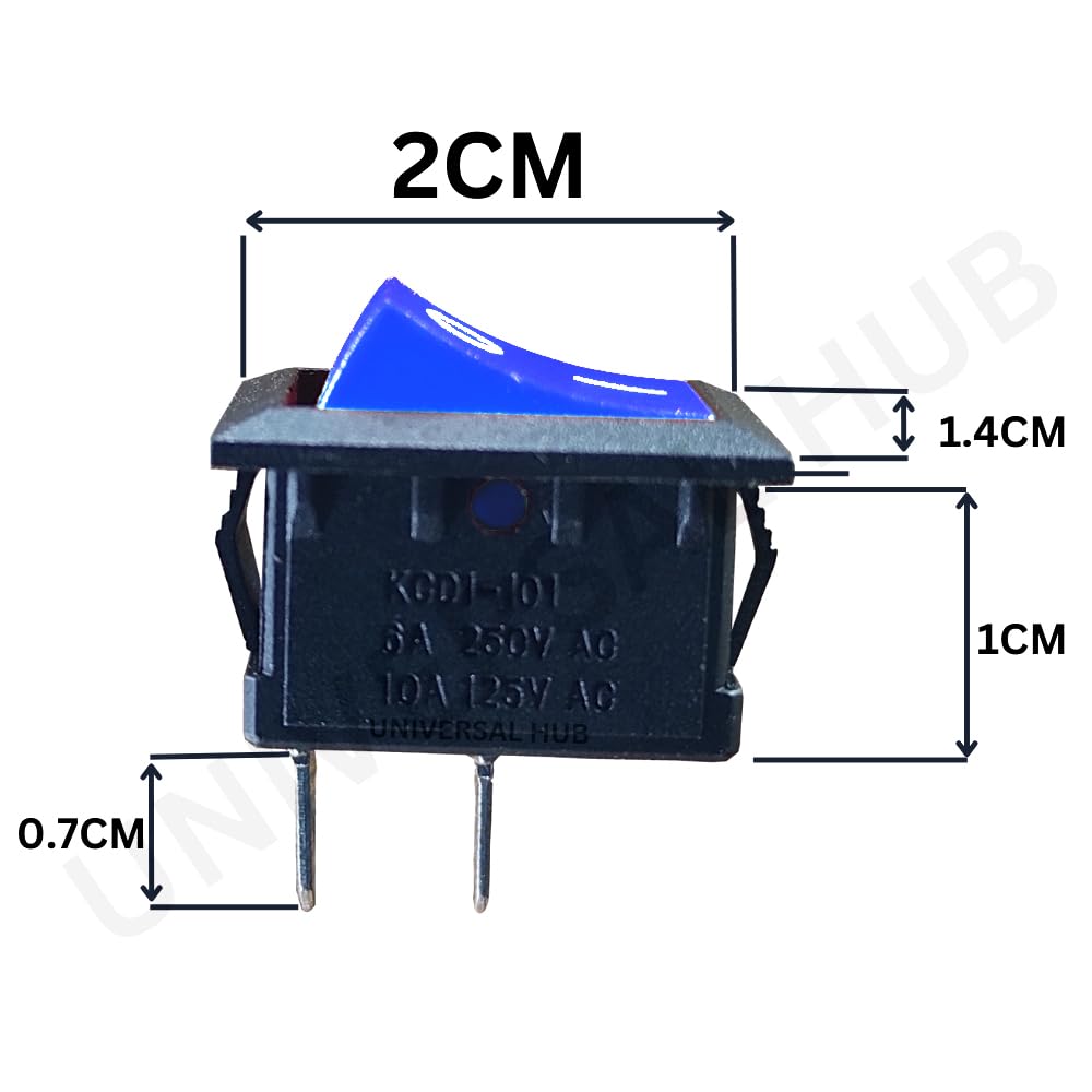 UNIVERSAL HUB 10PCS 2Pin BLUE SPST On/Off Switch for Electronic Circuits, PCB Projects and Experiments - Image 2